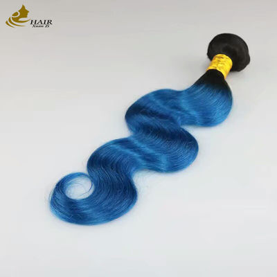 Colore popolare Remy Capelli umani Tessuto Blu Colore Ombra Estensioni di capelli umani