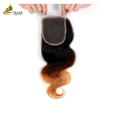 Estensioni per capelli umani Ombre Prezzo di fabbrica 1b/4/27 Capelli vergini brasiliani Ricci a onda Body Wave con Chiusura