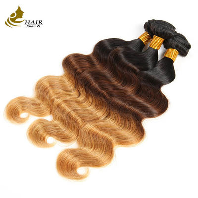 Prezzo di fabbrica Ombre Colore 1b/4/27 Capelli vergini brasiliani Corpo Wave Bundle Con Chiusura