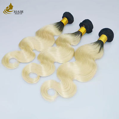 1B Blonde Ombre Estensioni di capelli umani Remy Weave Wig Bundle con chiusura