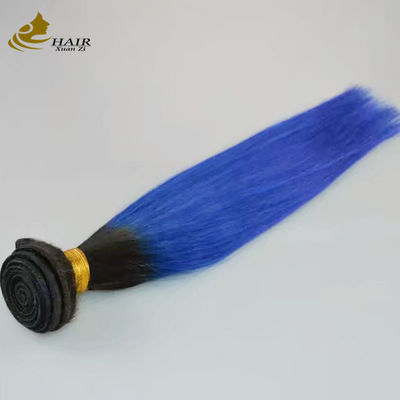 Ragazza Brasile Ombre Estensioni di capelli umani Fusioni Blu 1B