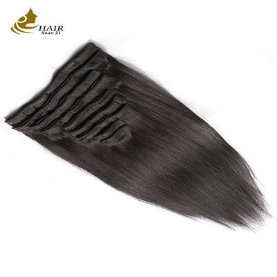 Capelli lunghi e dritti brasiliani tessuto nero abbruno fasci di capelli umani clip in