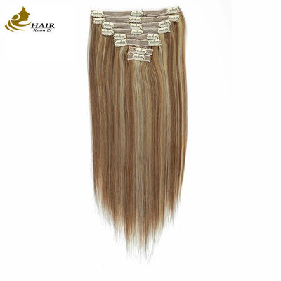 10 pezzi peruvia clip in coda di cavallo estensione fragole bionda veri capelli umani