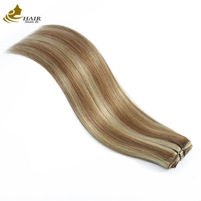 10 pezzi peruvia clip in coda di cavallo estensione fragole bionda veri capelli umani