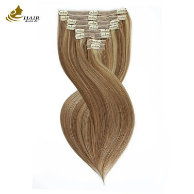 10 pezzi peruvia clip in coda di cavallo estensione fragole bionda veri capelli umani