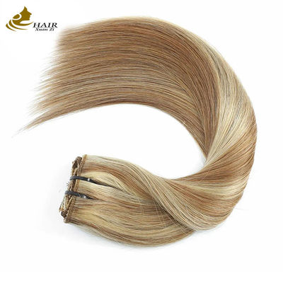 10 pezzi peruvia clip in coda di cavallo estensione fragole bionda veri capelli umani