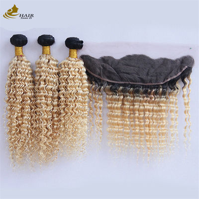 1B/613 Fascio per capelli umani peruviano-brasiliano con chiusura frontale in pizzo