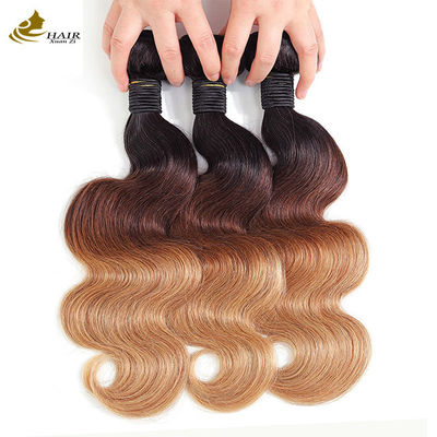 1b 4/27 Miele ricci Biondo Estensioni di capelli brasiliani Ombra