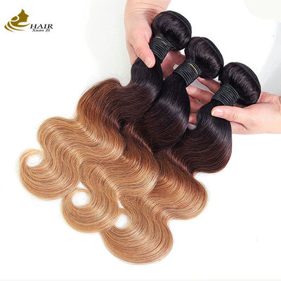 1b 4/27 Miele ricci Biondo Estensioni di capelli brasiliani Ombra