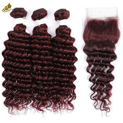 Ombre 99J Perugia Borgoña senza colla Estensioni di capelli umani Ondata profonda