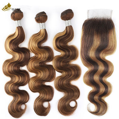 Pianoforte 4/27 Estensioni di capelli Ombra colorata Capelli umani Corpo onda