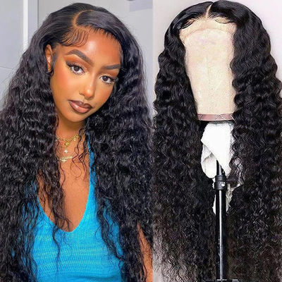 Perrucche per capelli umani personalizzate senza colla, con texture a riccioli, pre-raccolte.