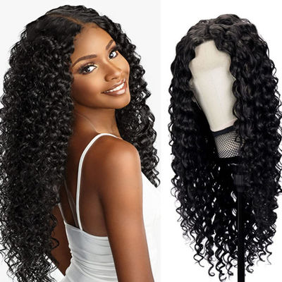 Perrucche per capelli umani personalizzate senza colla, con texture a riccioli, pre-raccolte.