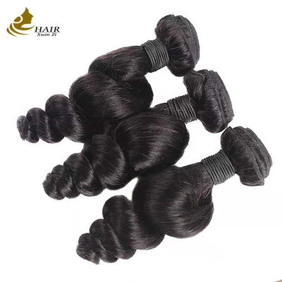 Bollino di capelli umani brasiliani a onda libera Estensioni di capelli neri naturali