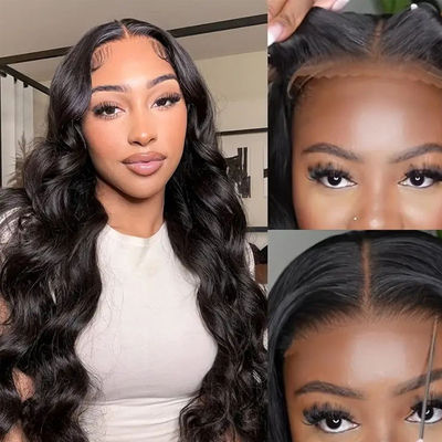 Materiale capelli capelli umani capelli umani pizzo parrucca 14"-30" con cinture regolabili