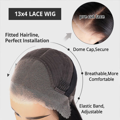 Bone Straight Non adesivo Trasparente 13X4 HD Pizzo Fronte Colori naturali 100% Perrucche per capelli umani