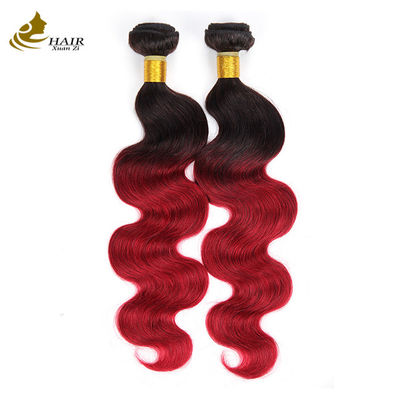 Colore Ombre Rosso Capelli Umani Brasiliani Con Chiusura