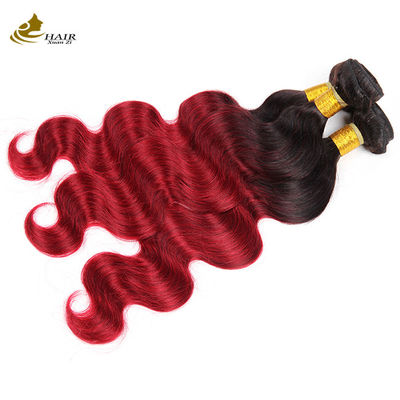 Colore Ombre Rosso Capelli Umani Brasiliani Con Chiusura
