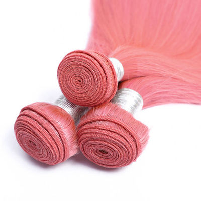 100% di fabbrica all'ingrosso di capelli umani rosa non trasformati
