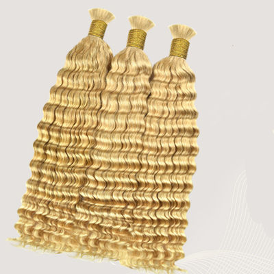 Doppia ondulazione profonda di capelli umani per la treccia 613 colore biondo