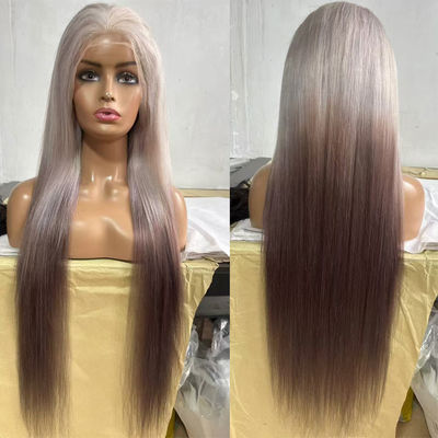 Nuova parrucca femminile Moda europea e americana Colore in gradiente in capelli lunghi e dritti Rilascianti marrone oro Testa di fibra chimica femminile