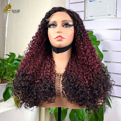 Facile da indossare Confortevole senza colla 5 * 5 Pixie Ricci Capelli umani T colorato