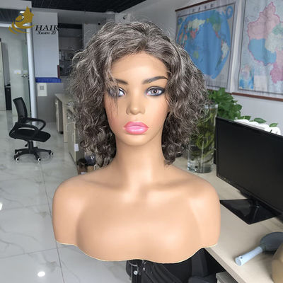 qualità Capelli umani vergini personalizzati Gery 5*5 HD Naturale Wave Glueless Silk Top Full Lace Wig fabbrica