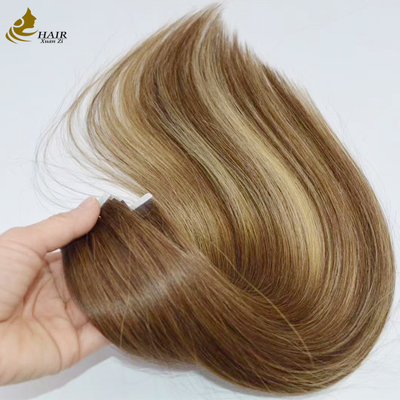 Popolare Legatura della pelle Retta 100% Remy Capelli umani Nastro estensioni di capelli Cuticule capelli vergini allineati