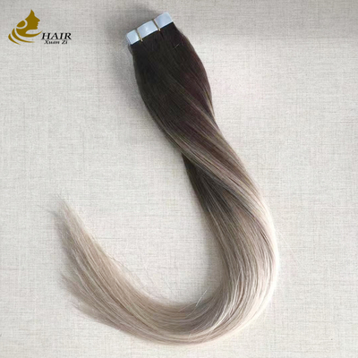 Extension per capelli con nastro adesivo, colore 4/18, capelli umani vergini lisci