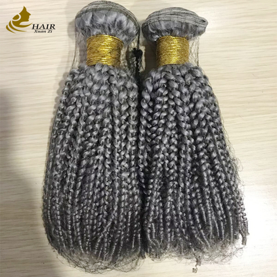 Fascette di capelli umani vergini personalizzate Argento Tessitura di capelli ondulati personalizzata