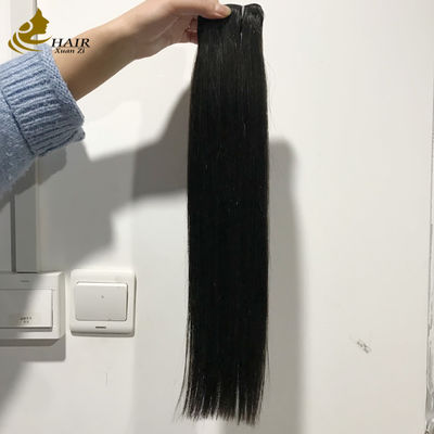 Extensioni di capelli umani vergini di alta qualità, nero naturale, tessitura liscia