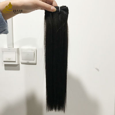 Extensioni di capelli umani vergini di alta qualità, nero naturale, tessitura liscia