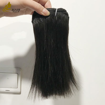 Extensioni di capelli umani vergini di alta qualità, nero naturale, tessitura liscia