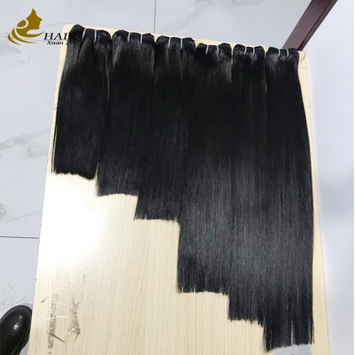 Extensioni di capelli umani vergini di alta qualità, nero naturale, tessitura liscia
