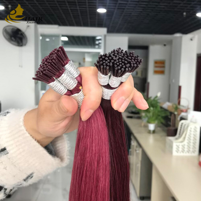 Ingrosso Cuticule allineato I tip Estensioni di capelli umani Burg e 99J Color Estensioni di capelli dritti