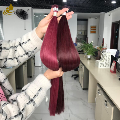 Ingrosso Cuticule allineato I tip Estensioni di capelli umani Burg e 99J Color Estensioni di capelli dritti