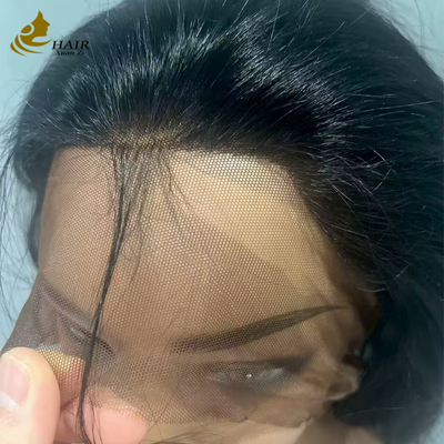 Perrucca per capelli umani in pizzo marrone scuro su misura