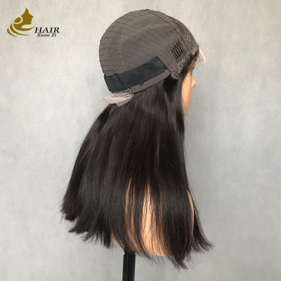 Parrucca frontale in pizzo 4*4 con capelli umani lisci neri naturali da 22 pollici