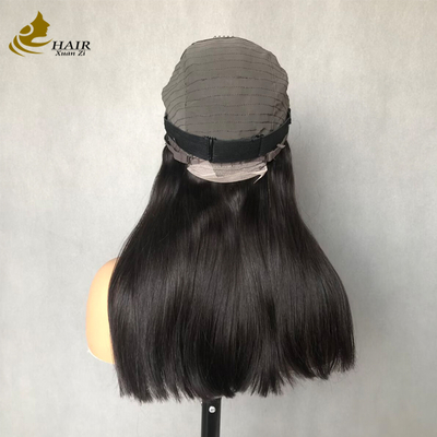 Parrucca frontale in pizzo 4*4 con capelli umani lisci neri naturali da 22 pollici