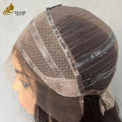Capelli umani vietnamiti senza adesivo, parrucca con silicone