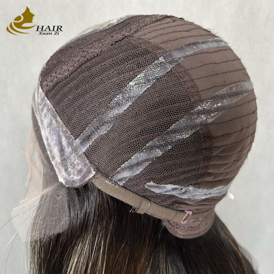 Capelli umani vietnamiti senza adesivo, parrucca con silicone
