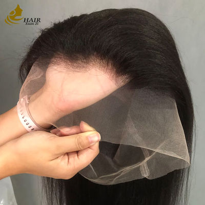 Parrucca di capelli umani con lace front, lisci e ricci, effetto esotico, pre-spiumata, effetto Yaki 360