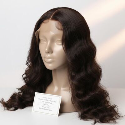 qualità 130 Hair Density Glueless Silk Top Full Lace Wig Side Parting Style Hand Tied Natural Look Durable Comfortable fabbrica